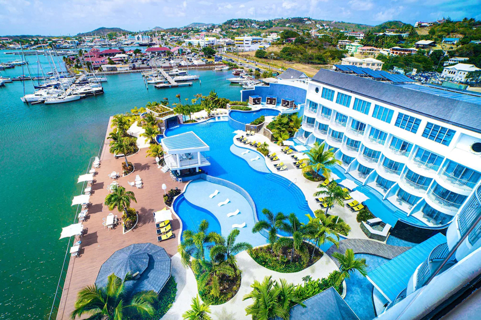Harbor Club St. Lucia Curio Collection by Hilton boutique resort with marina views and modern design in Rodney Bay.